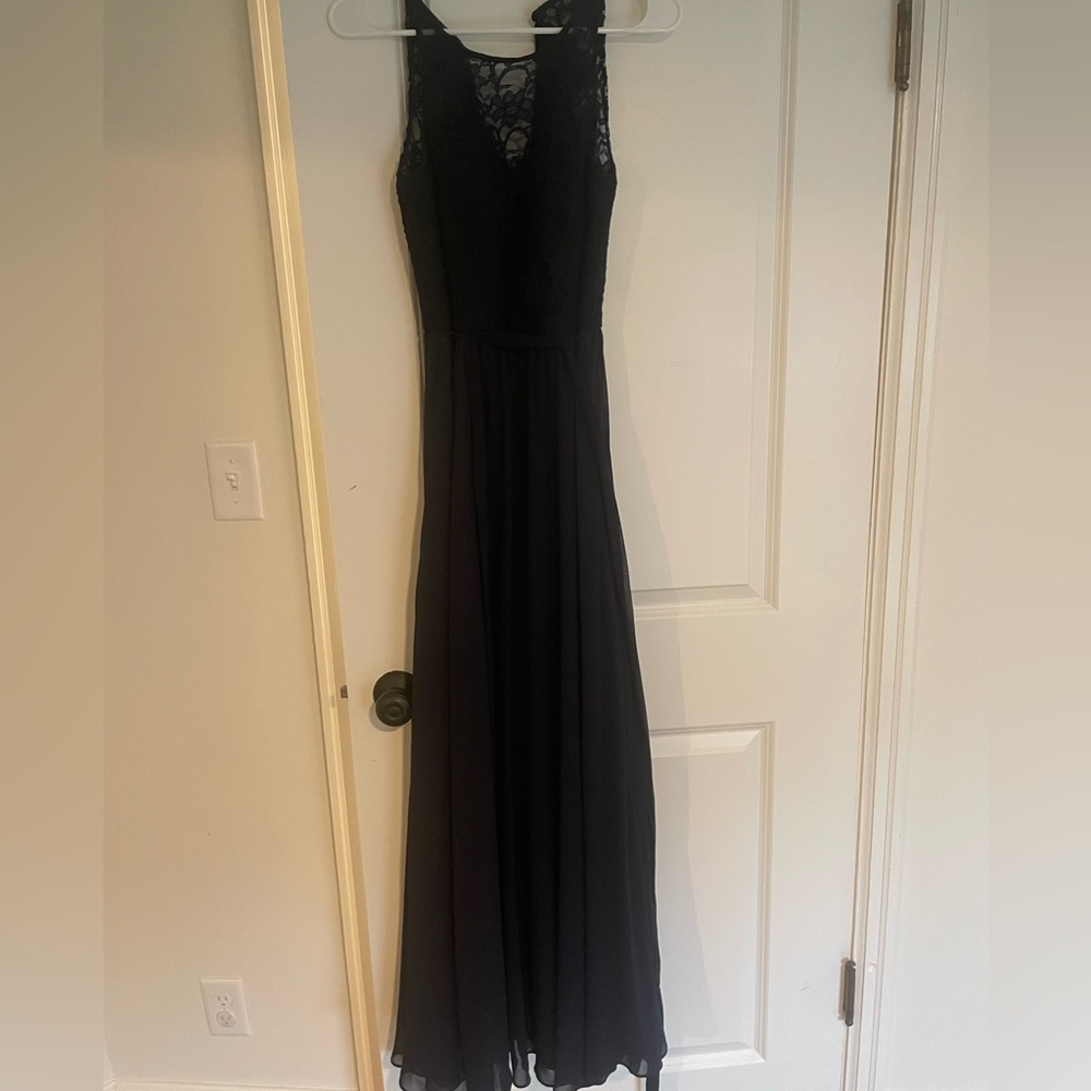 Elegant Navy Lace Bridesmaid Dress